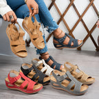Damen Wedge-Sandalen mit anatomischem Fußbett und verstellbarem Riemendesign R&B