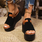 Damen Wedge-Pantoletten mit modischen Riemen und komfortabler Sohle
