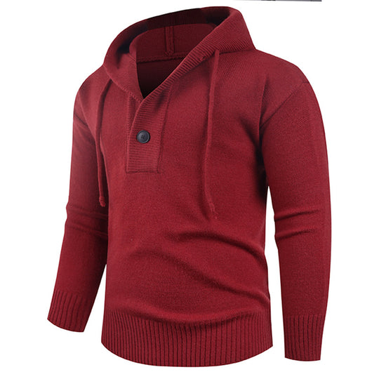 Herren modischer Kapuzenpullover mit Knopfdetail R&B