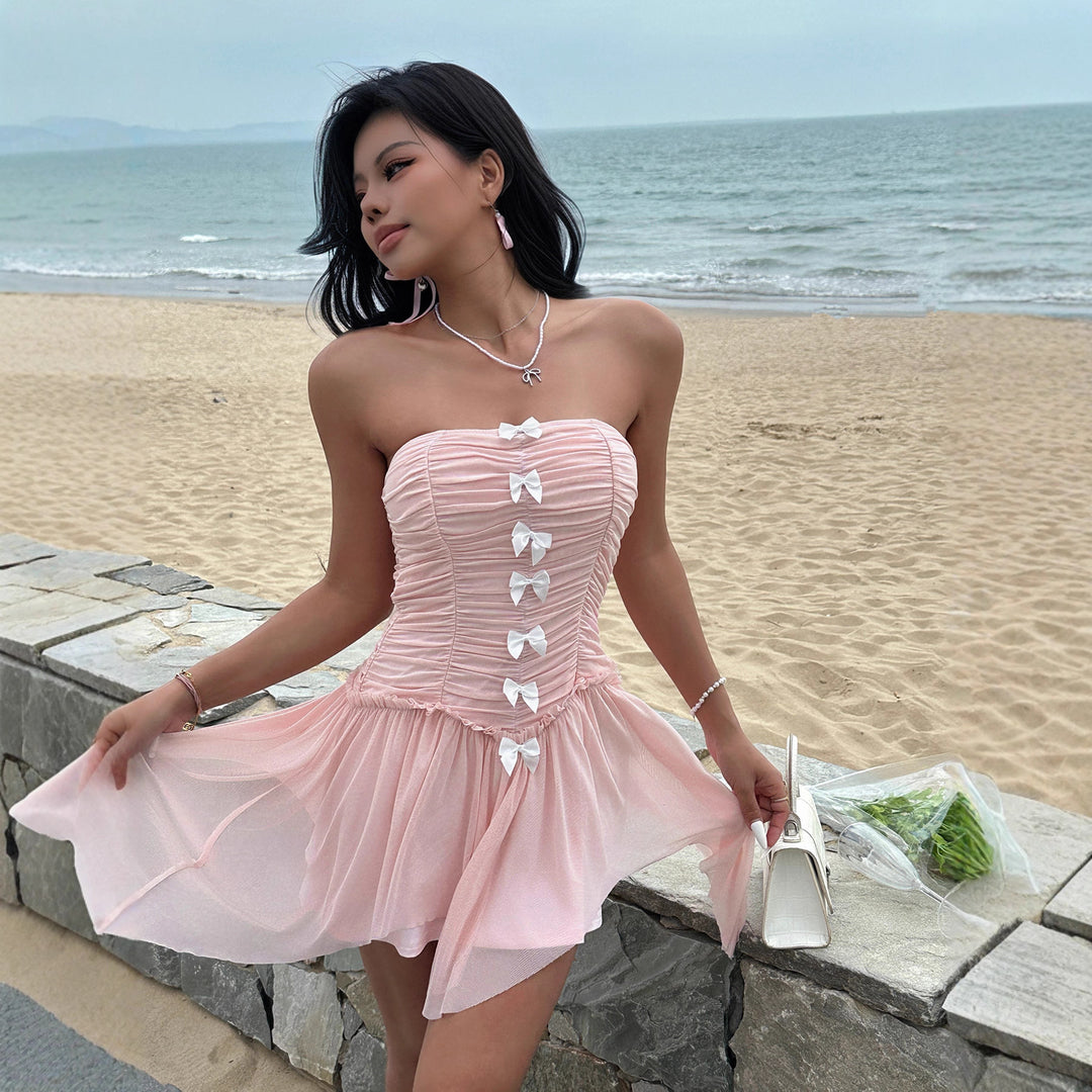 Damen Tailliertes Corsagen-Kleid mit Rüschendetails R&B