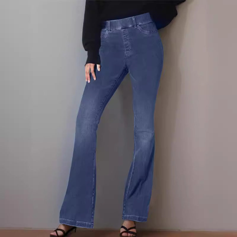 Damen Flared Jeans mit hoher Taille und dezentem Waschung R&B