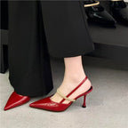 Damen elegante Slingback-Pumps mit goldenen Akzenten R&B