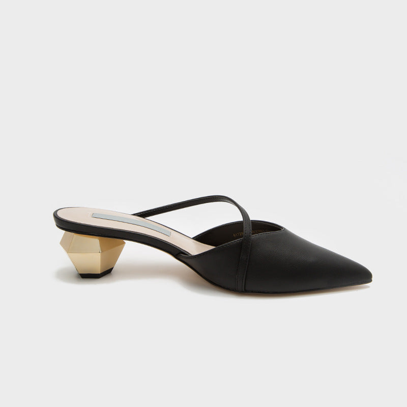 Damen Sling-Pumps mit spitzem Design und elegantem Blockabsatz R&B