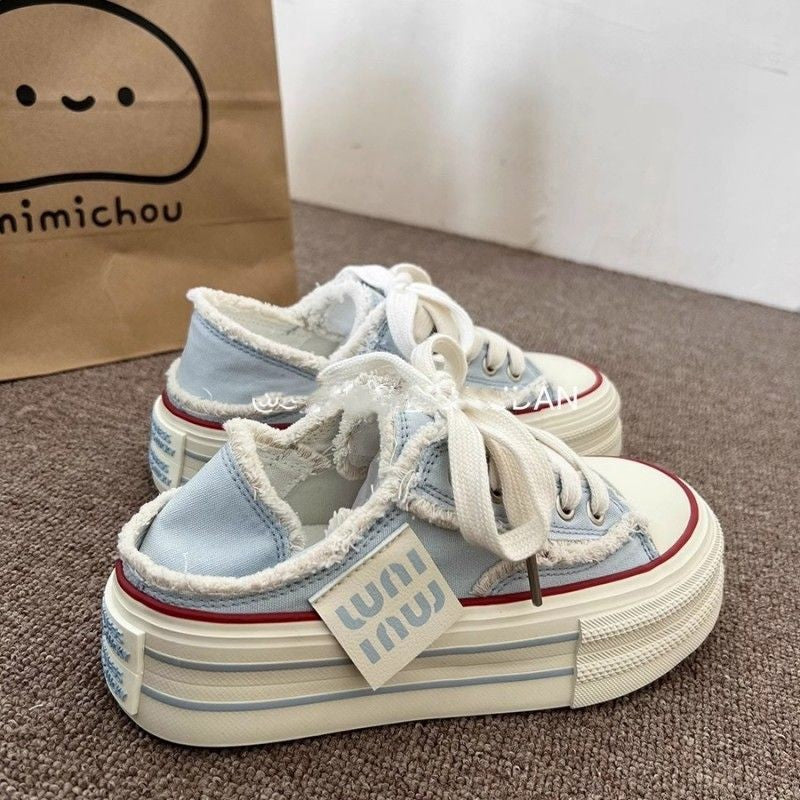 Damen Bequeme Plateausneaker mit trendigem Design und einzigartiger Textur
