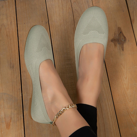 Damen Atmungsaktive Slip-On Ballerinas im minimalistischen Design R&B