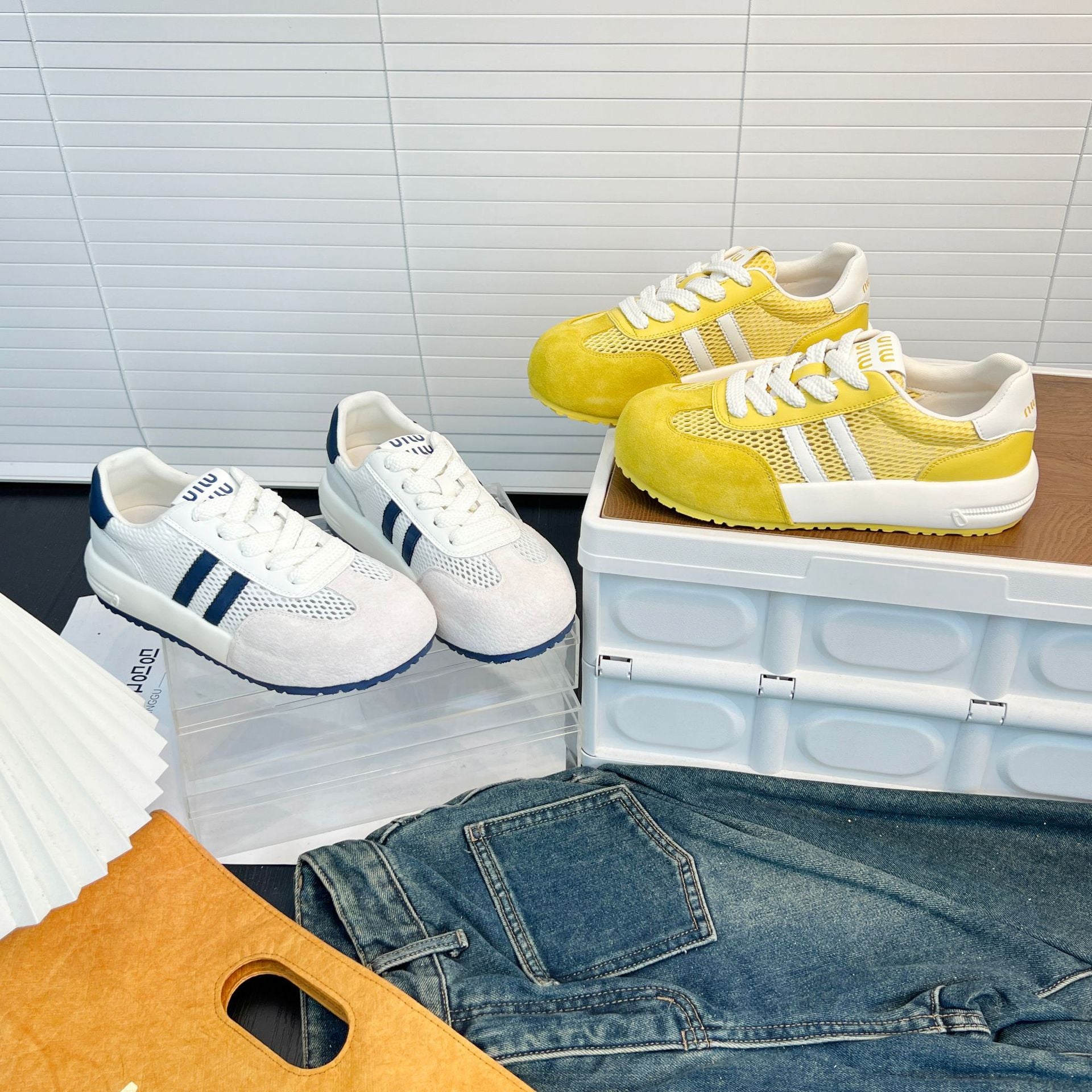 Damen Atmungsaktive Sportliche Sneakers mit innovativem Mesh- und Kunstlederdesign R&B