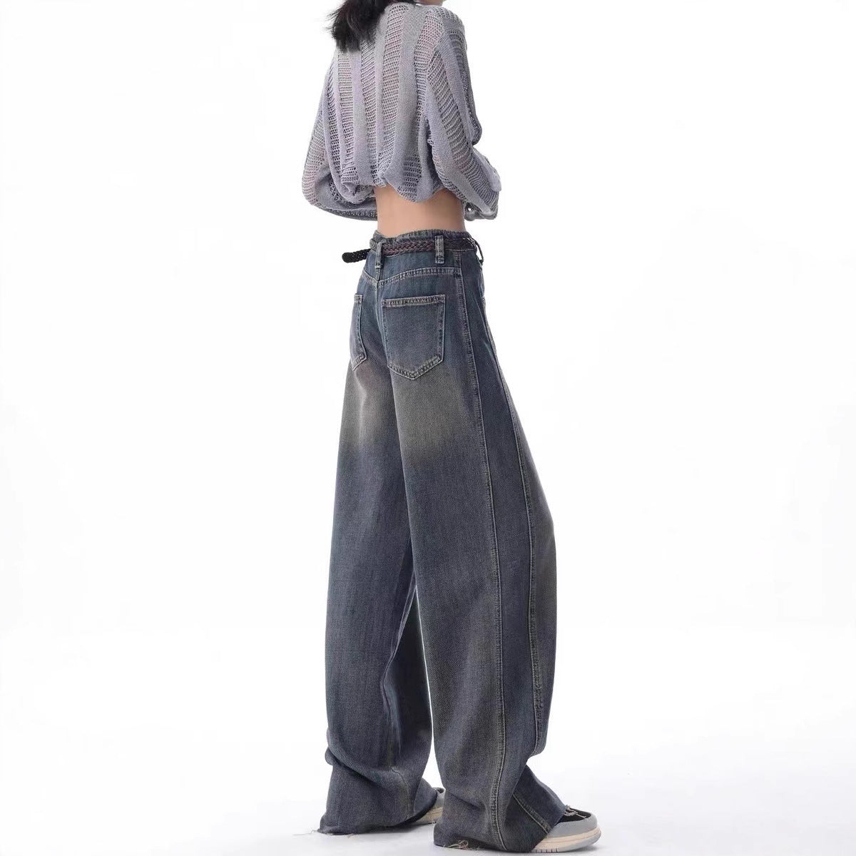 Damen Oversized Jeans mit lässigem Schnitt und hoher Taille R&B