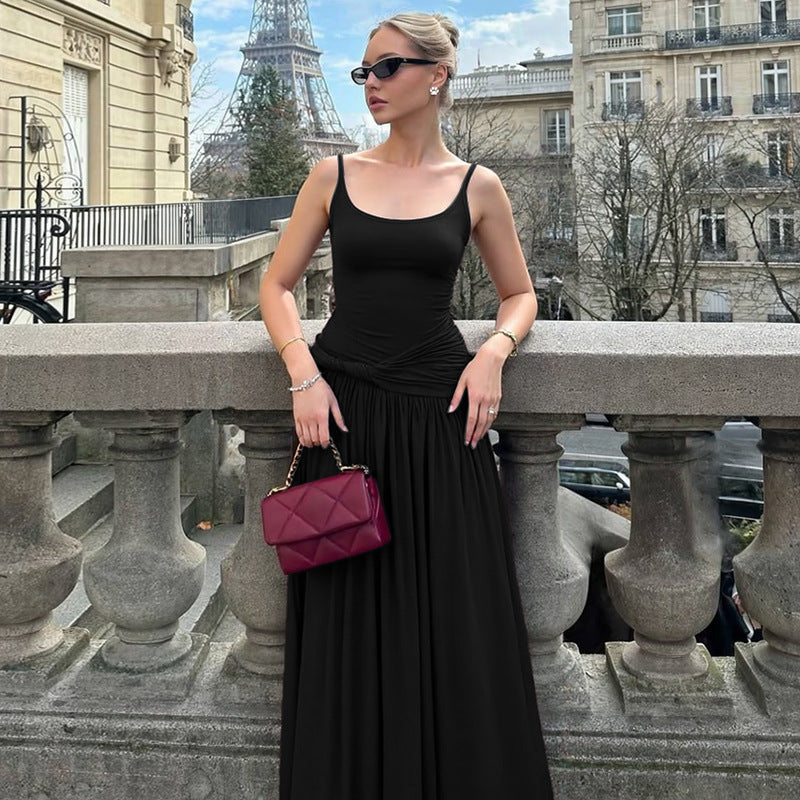 Damen Elegantes Maxikleid mit figurbetonendem Oberteil und weiten Rock R&B