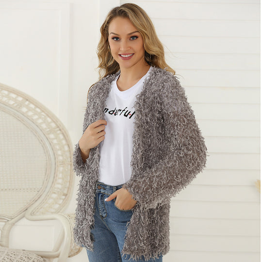 Damen Fluffy Cardigan R&B