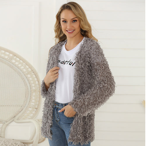 Damen Fluffy Cardigan R&B