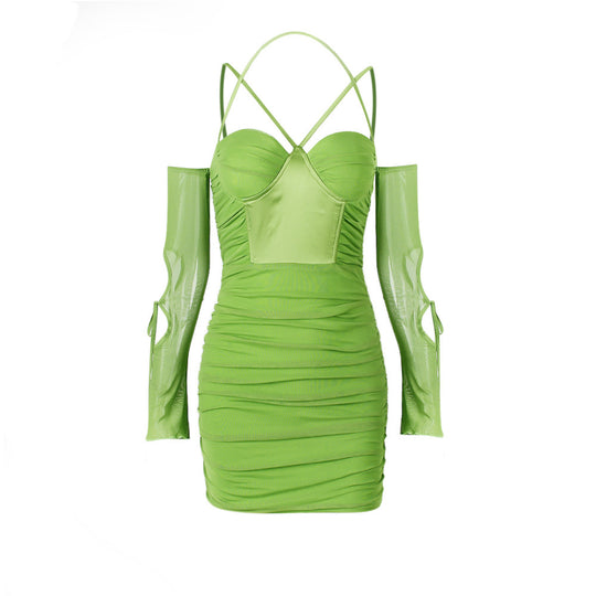 Damen Figurbetontes Cocktailkleid mit langen Ärmeln R&B
