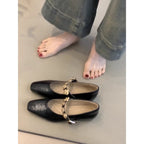 Damen Elegante und modische Ballerinas mit dekorativer Schnalle R&B