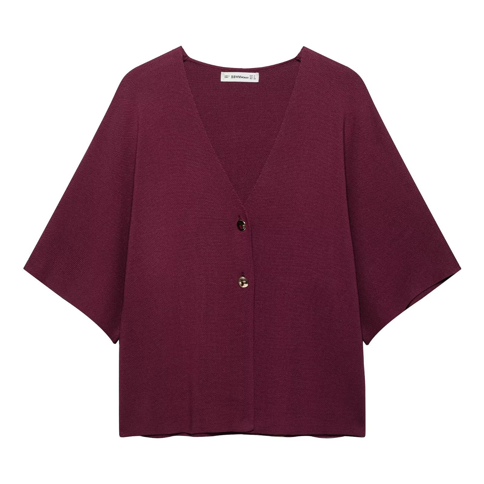 Damen weite Strickjacke mit eleganten Knopfdetails R&B