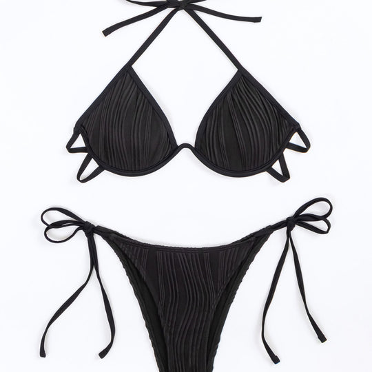 Damen Triangel-Bikini mit Rippendesign R&B