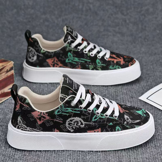 Damen Modische Canvas Sneakers mit einzigartiger Druckgestaltung R&B