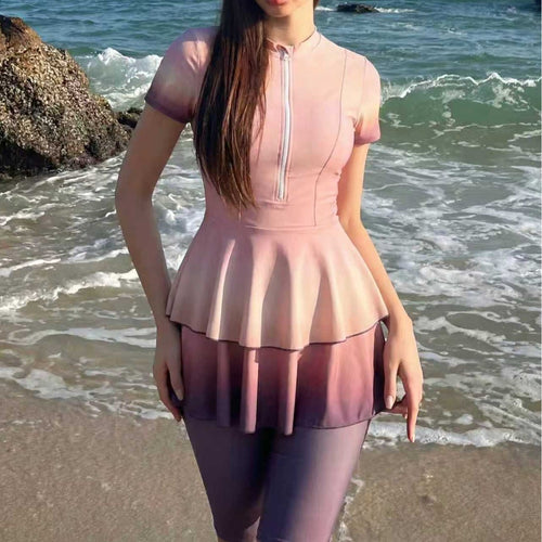 Damen modischer Schwimmanzug mit weitem Rock R&B