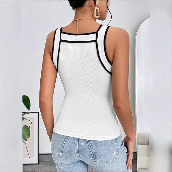 Damen sportliches Body mit kontrastierenden Trägern R&B