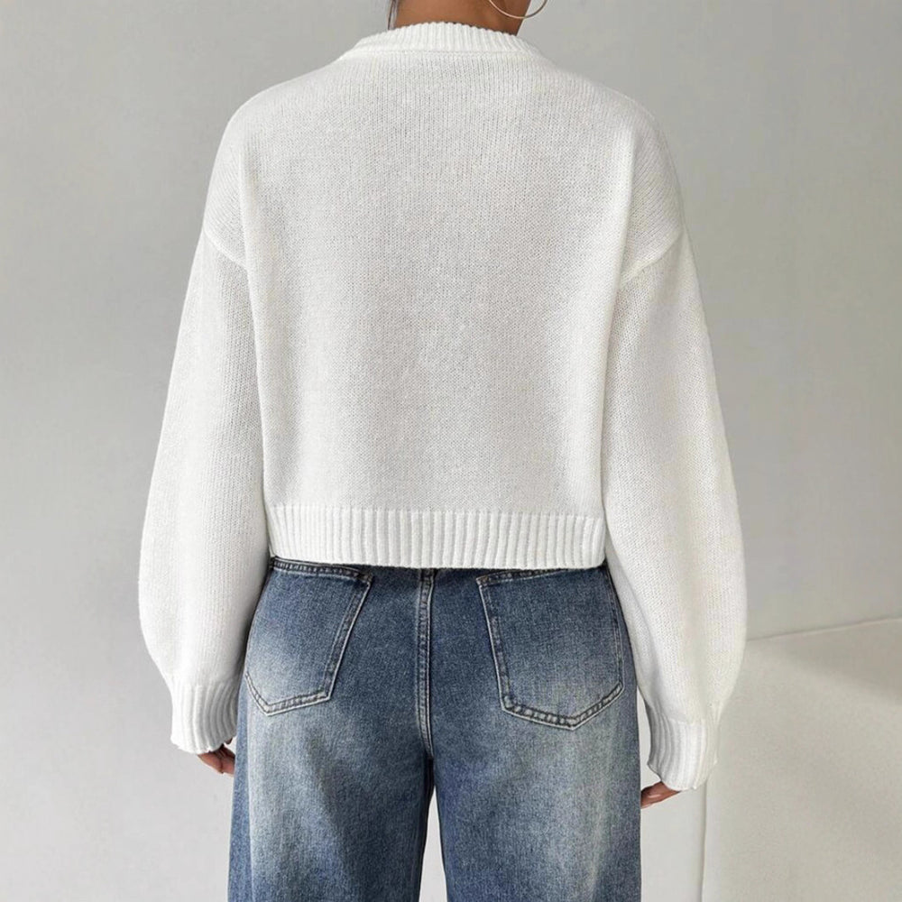 Damen lässiger Feinstrickpullover R&B