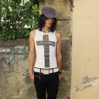 Damen Tanktop mit kreativem Noten-Design und figurbetontem Schnitt R&B