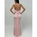 Damen Maxi-Kleid mit eleganten Rüschendetails und tiefem Rückenausschnitt R&B