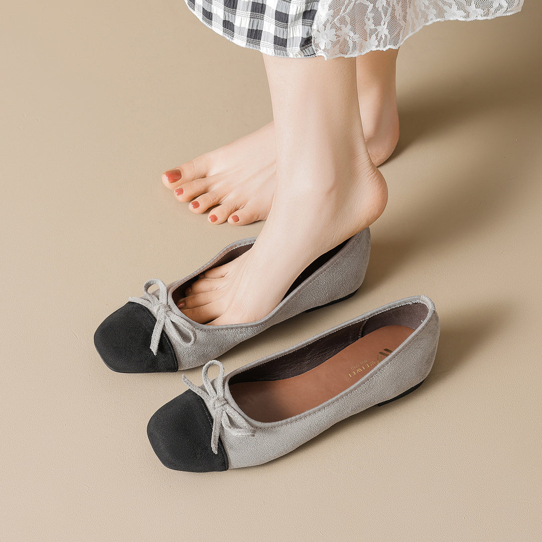 Damen elegante Ballerinas mit modischem Schleifenakzent und hochwertigem Obermaterial R&B