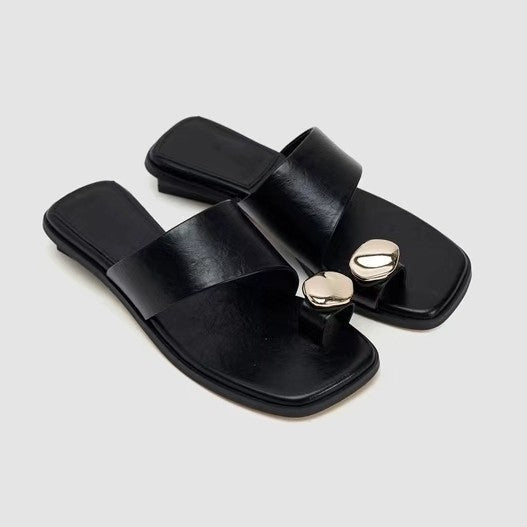 Damen bequeme Sling-Pantoletten mit elegantem Detail R&B