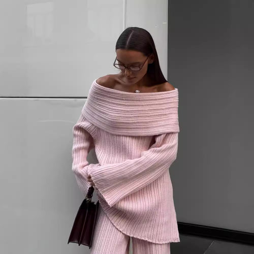 Damen Strickkleid im Off-Shoulder-Stil mit feinstructuriertem Farbverlauf R&B