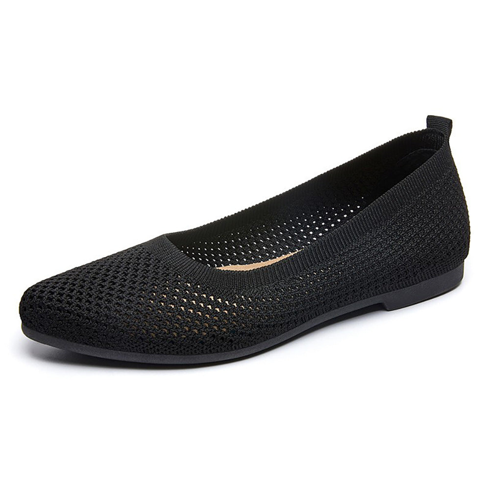 Damen Bequeme Strick-Ballerinas mit luftdurchlässigem Obermaterial R&B