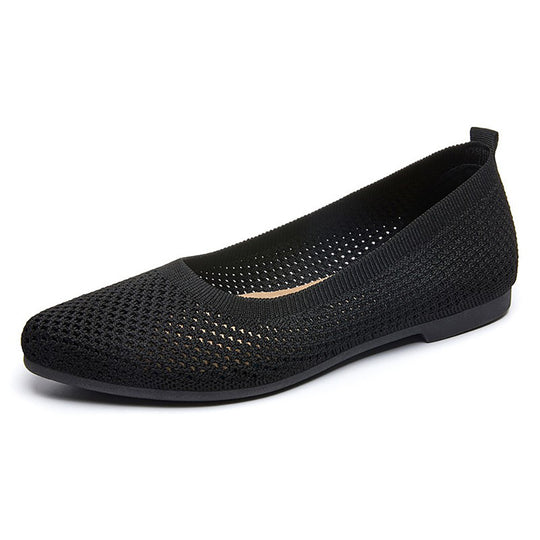 Damen Bequeme Strick-Ballerinas mit luftdurchlässigem Obermaterial R&B