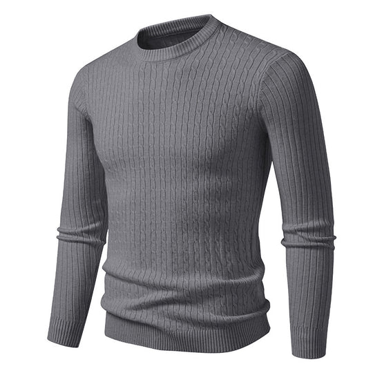 Herren Grobstrickpullover mit elegantem Zopfmuster R&B