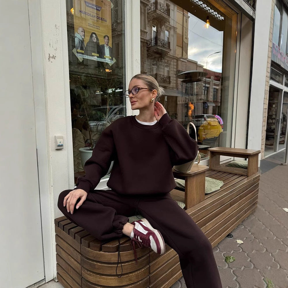 Damen lässiges Sweatshirt und weite Jogginghose Set R&B