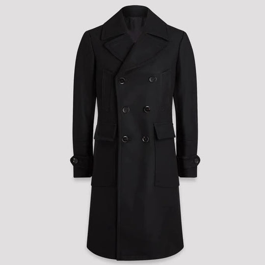 Herren eleganter Doppelt-Mantel mit praktischen Taschen und hochwertigem Futter R&B