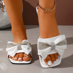 Damen Elegante Sandalen mit strassverziertem Schleifendetail R&B