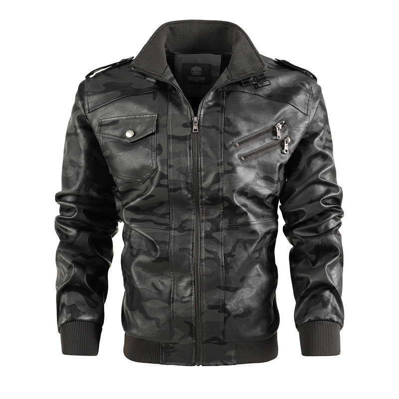 Herren camouflage Freizeitjacke mit stylischen Reißverschlusstaschen R&B