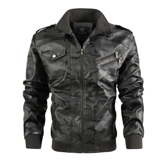 Herren camouflage Freizeitjacke mit stylischen Reißverschlusstaschen R&B