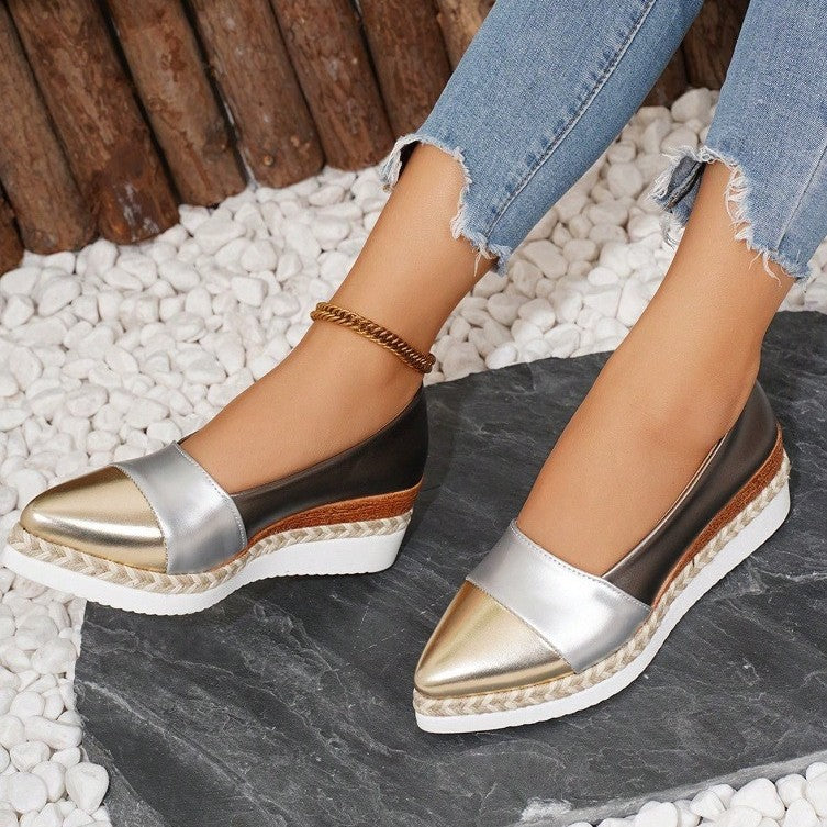 Damen Wedge-Pantoletten mit elegantem Geflecht und vielseitiger Sohle R&B