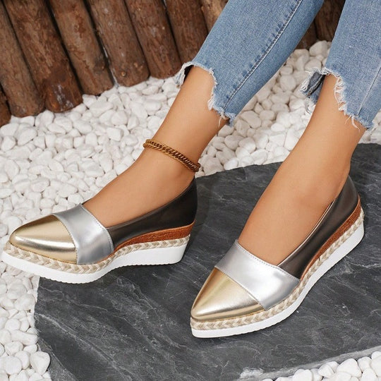Damen Wedge-Pantoletten mit elegantem Geflecht und vielseitiger Sohle R&B