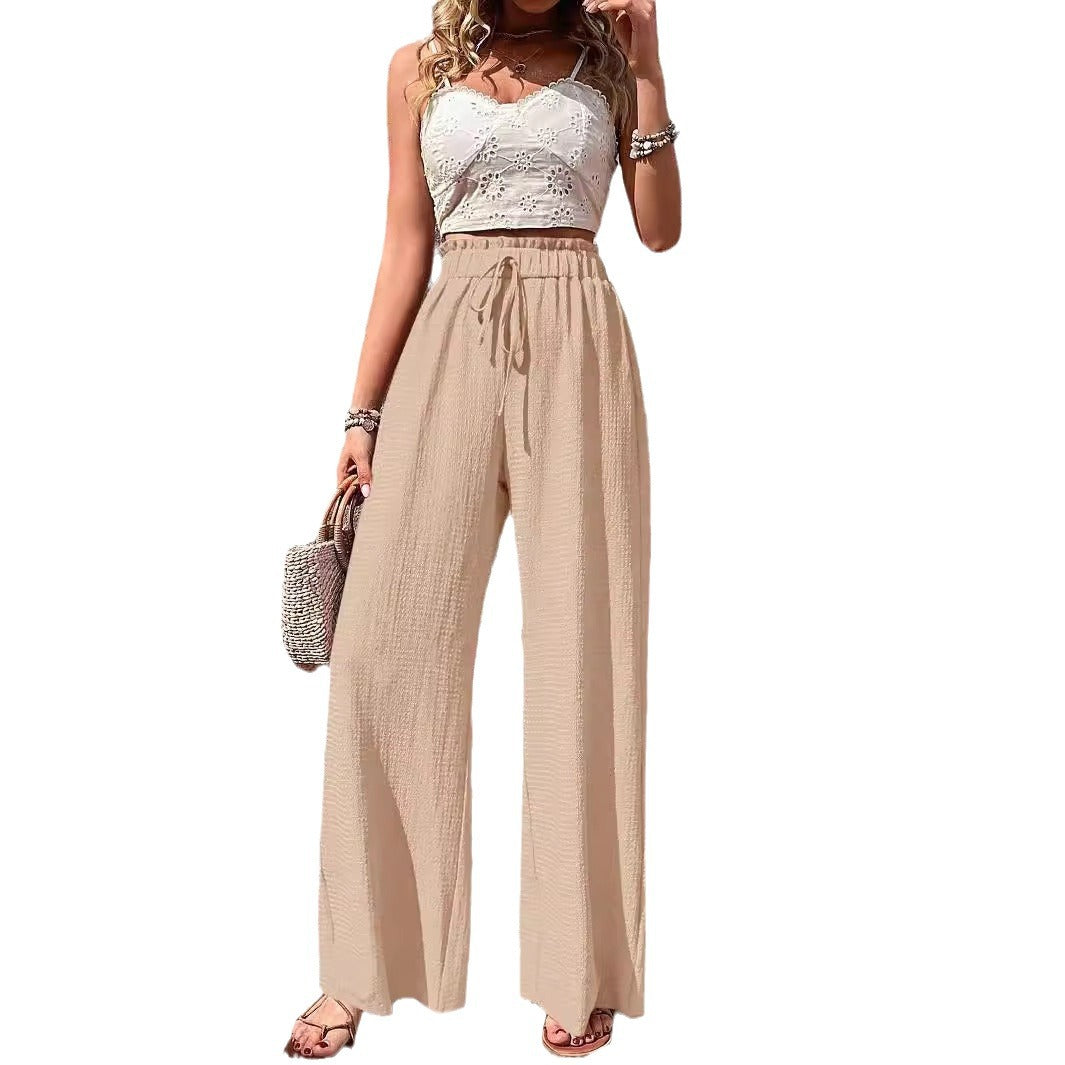 Damen Weitgeschnittene Sommerhose mit elastischem Bund R&B