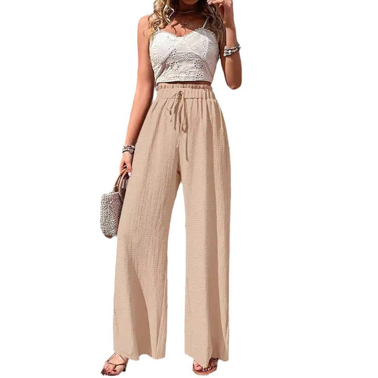Damen Weitgeschnittene Sommerhose mit elastischem Bund R&B