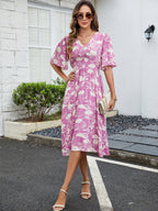 Damen Midi-Kleid mit voluminösen Ärmeln R&B