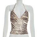 Damen Halter-Top mit exotischem Tiermuster und figurbetontem Schnitt R&B