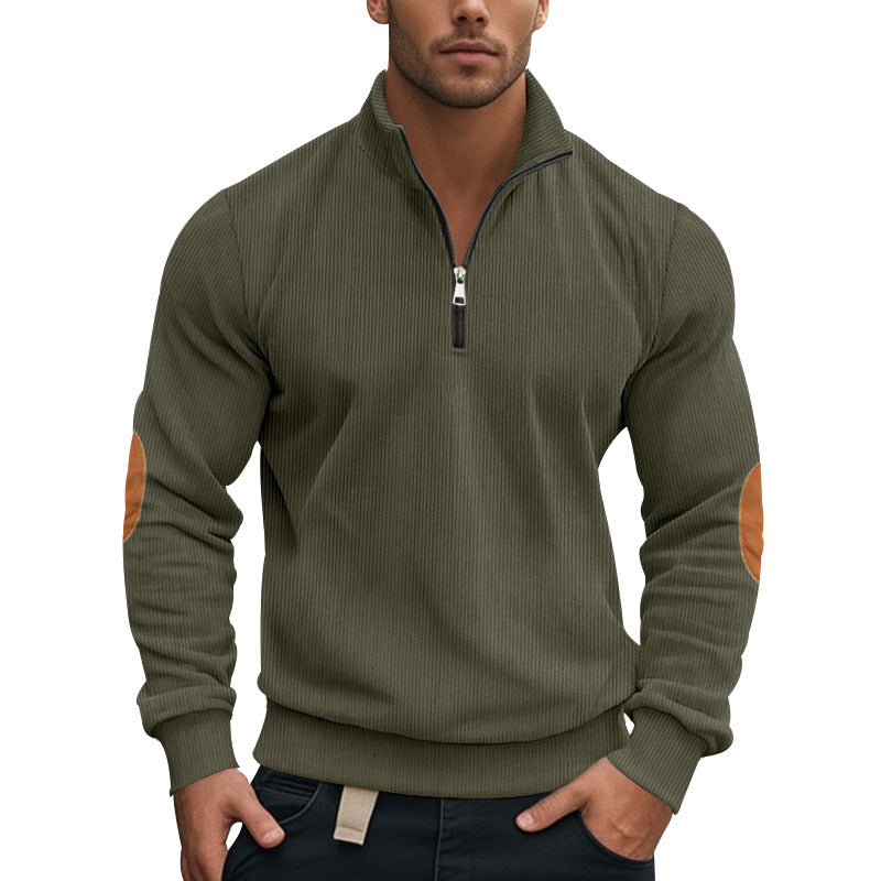 Fleece Pullover Herren sportlich elegant mit Stehkragen