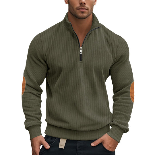 Fleece Pullover Herren sportlich elegant mit Stehkragen