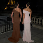 Damen Elegantes Wickelkleid mit asymmetrischem Oberteil und figurbetonendem Saum R&B