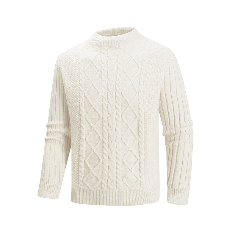 Herren Strickpullover mit strukturiertem Design und hohem Kragen