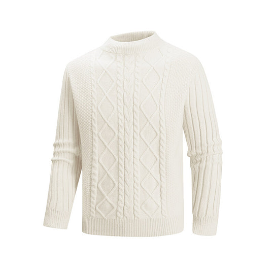Herren Strickpullover mit strukturiertem Design und hohem Kragen R&B