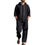 Herren bequeme Freizeit-Hose und Kapuzenjacke Set R&B