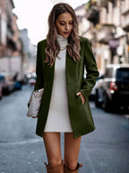 Damen Eleganter Longblazer mit praktischen Taschen und modischem Schnitt R&B