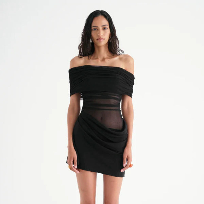 Damen Offshoulder Minikleid mit innovativem Drapierungsdesign R&B
