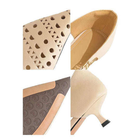 Damen spitze Slingback-Pumps mit dekorativer Perforierung R&B